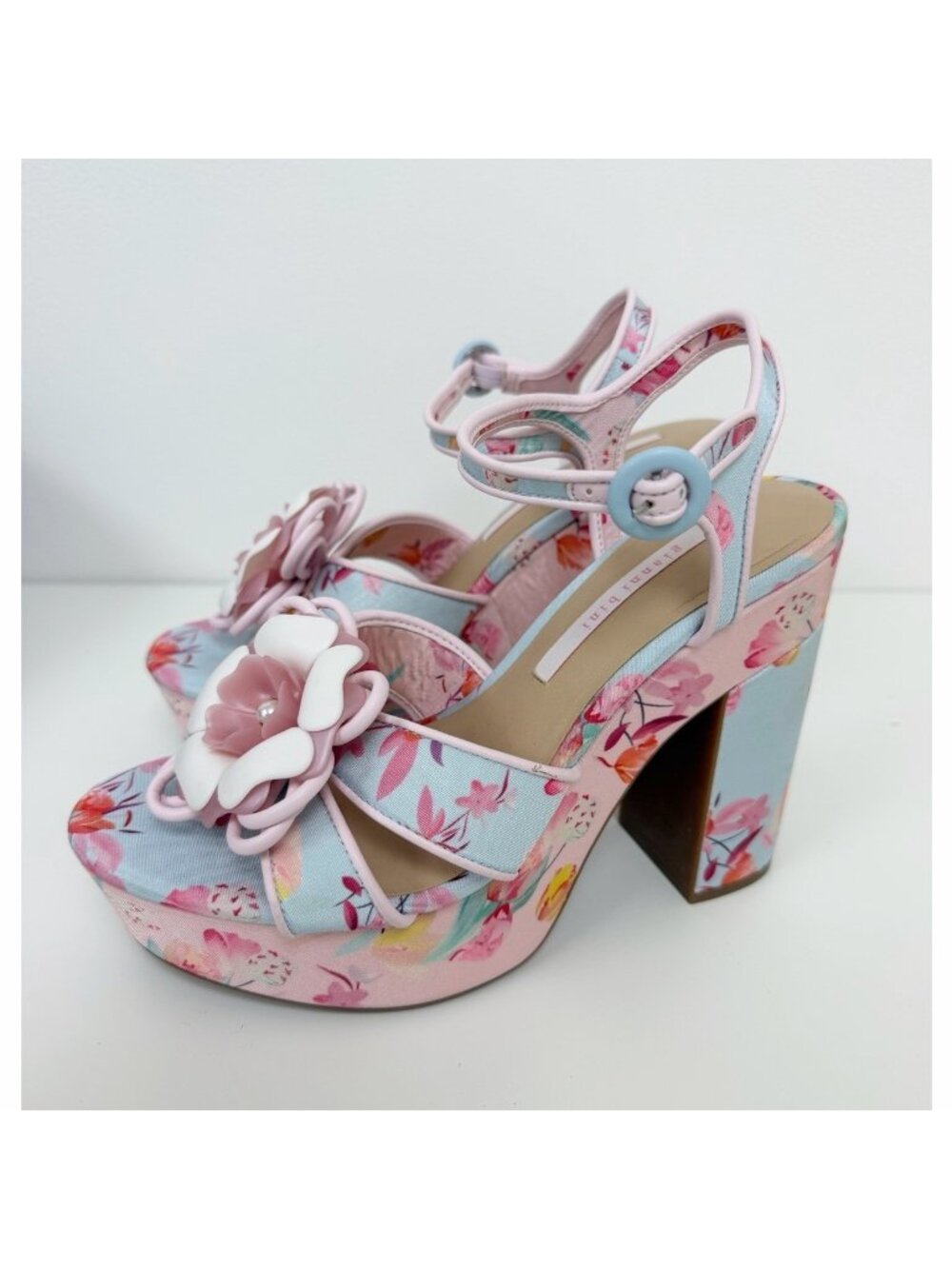 Gianni Bini Brook Floral Print Flower Platform Dress Sandals Sz 8 M New